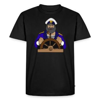 Captain - seafarer - Men's Premium Organic T-Shirt - black - Front - Nico (187cm)