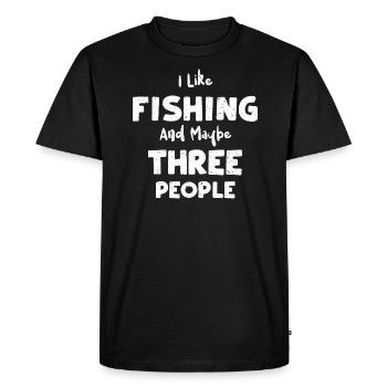 J’aime la pêche et peut-être trois p... - T-shirt Premium bio Homme - noir - Devant - Nico (187cm)