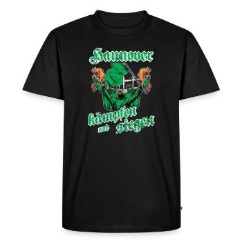 Hannover kämpfen und siegen - Männer Premium Bio T-Shirt - Schwarz - Vorne - Nico (187cm)