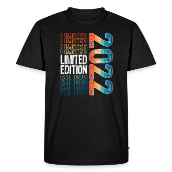 Edition limitée depuis 2022 Anniversaire Millésime 2022 - T-shirt Premium bio Homme - noir - Devant - Nico (187cm)