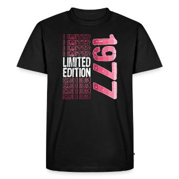 Limited Edition Since 1977 Birthday Vintage 1977 - Men's Premium Organic T-Shirt - black - Front - Nico (187cm)