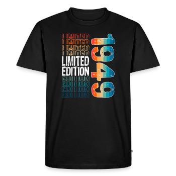 Edition limitée depuis 1949 Anniversaire Millésime 1949 - T-shirt Premium bio Homme - noir - Devant - Nico (187cm)