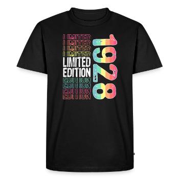 Limited Edition Since 1928 Birthday Vintage 1928 - Men's Premium Organic T-Shirt - black - Front - Nico (187cm)