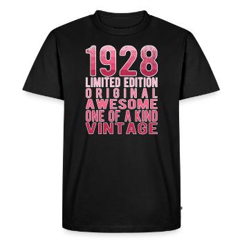 Limited Edition Since 1928 Birthday Vintage 1928 - Men's Premium Organic T-Shirt - black - Front - Nico (187cm)