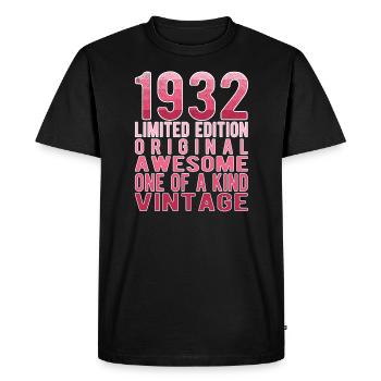 Edition limitée depuis 1932 Anniversaire Millésime 1932 - T-shirt Premium bio Homme - noir - Devant - Nico (187cm)