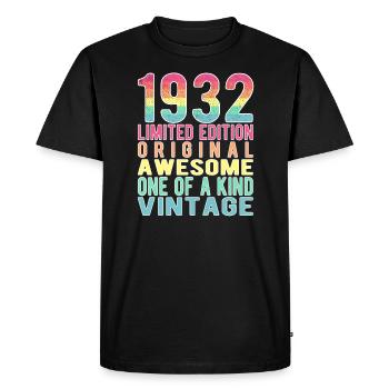 Edition limitée depuis 1932 Anniversaire Millésime 1932 - T-shirt Premium bio Homme - noir - Devant - Nico (187cm)
