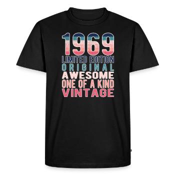 Edition limitée depuis 1969 Anniversaire Millésime 1969 - T-shirt Premium bio Homme - noir - Devant - Nico (187cm)