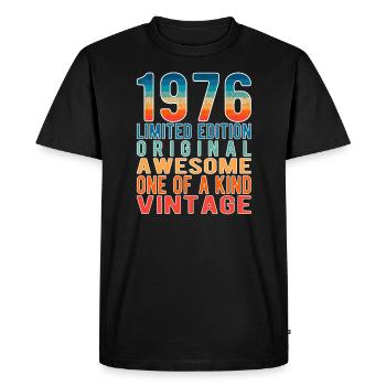 Edition limitée depuis 1976 Anniversaire Millésime 1976 - T-shirt Premium bio Homme - noir - Devant - Nico (187cm)
