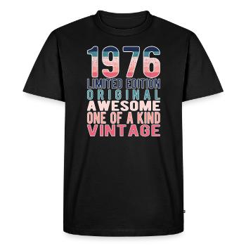 Edition limitée depuis 1976 Anniversaire Millésime 1976 - T-shirt Premium bio Homme - noir - Devant - Nico (187cm)