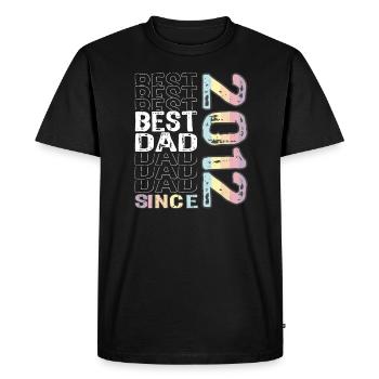 Meilleur papa du monde depuis la fête des pères 2012 - T-shirt Premium bio Homme - noir - Devant - Nico (187cm)