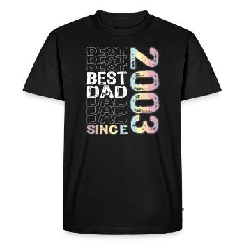 Best dad in the world since 2003 Father's Day - Men's Premium Organic T-Shirt - black - Front - Nico (187cm)