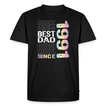 Meilleur papa du monde depuis 1991 Fête des pères - T-shirt Premium bio Homme - noir - Devant - Nico (187cm)