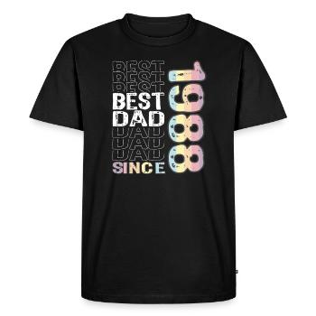 Best dad in the world since 1988 Father's Day - Men's Premium Organic T-Shirt - black - Front - Nico (187cm)