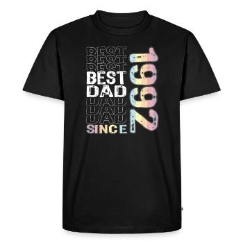 Best dad in the world since 1992 Father's Day - Men's Premium Organic T-Shirt - black - Front - Nico (187cm)