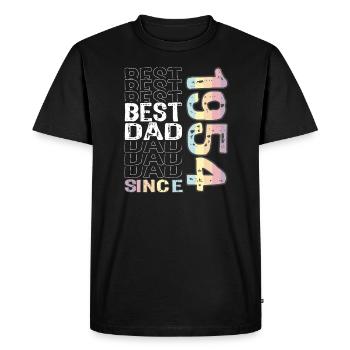 Best dad in the world since 1954 Father's Day - Men's Premium Organic T-Shirt - black - Front - Nico (187cm)