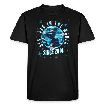 Meilleur papa du monde depuis la fête des pères 2014 - T-shirt Premium bio Homme - noir - Devant - Nico (187cm)