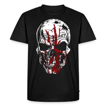 Horror Zombie Totenschädel - Männer Premium Bio T-Shirt - Schwarz - Vorne - Nico (187cm)