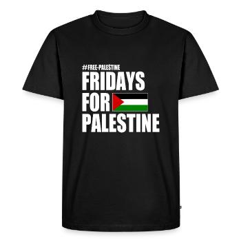 Free palestine fridays for palestine - T-shirt Premium bio Homme - noir - Devant - Nico (187cm)