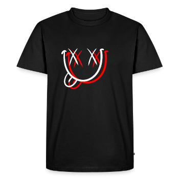 Smiles étirées avec la langue - T-shirt Premium bio Homme - noir - Devant - Nico (187cm)