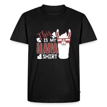 Llama This Is My Llamas - Men's Premium Organic T-Shirt - black - Front - Nico (187cm)