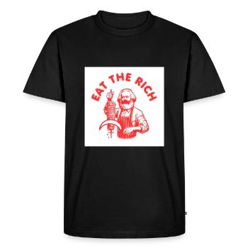Eat the rich - Karl Marx Eat Döner Kebab Rich - Männer Premium Bio T-Shirt - Schwarz - Vorne - Nico (187cm)