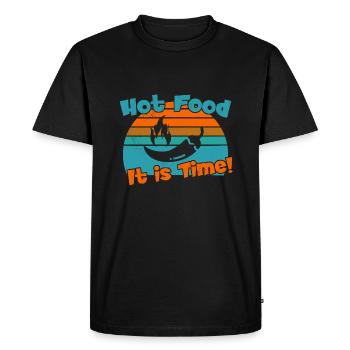 Hot Food - Il est temps / Nourriture épicée - T-shirt Premium bio Homme - noir - Devant - Nico (187cm)