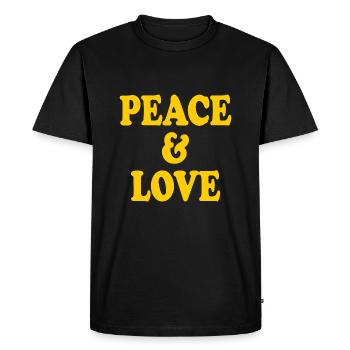 Peace and love - T-shirt Premium bio Homme - noir - Devant - Nico (187cm)