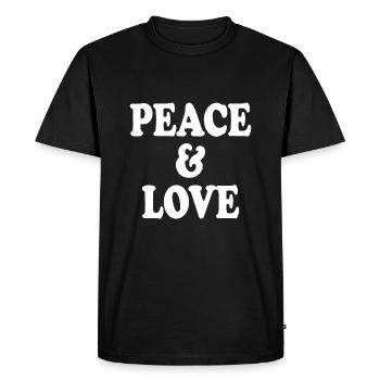 Peace and love - T-shirt Premium bio Homme - noir - Devant - Nico (187cm)