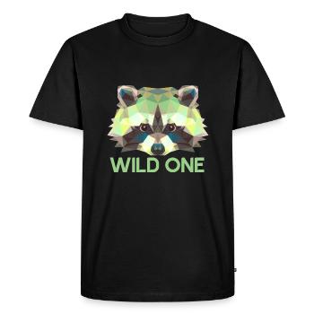 Raccoon Raccoon Wild One Geometric - Men's Premium Organic T-Shirt - black - Front - Nico (187cm)