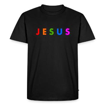 Jesus - T-shirt Premium bio Homme - noir - Devant - Nico (187cm)