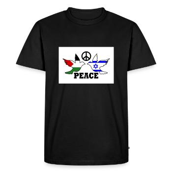 Peace for Free Palestine Israel - Men's Premium Organic T-Shirt - black - Front - Nico (187cm)