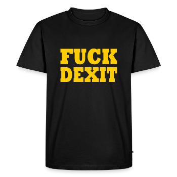 Fuck dexit - anti eu - T-shirt Premium bio Homme - noir - Devant - Nico (187cm)