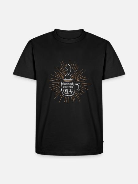 Kaffe Addicted Coffee Office Humor Satire Mug - Herre Premium økologisk T-shirt - sort