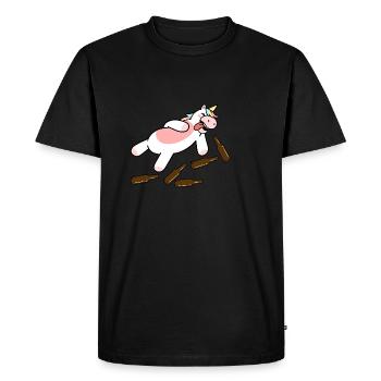 Licorne ivre - T-shirt Premium bio Homme - noir - Devant - Nico (187cm)