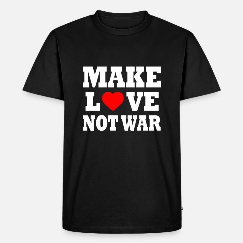 Make love not war - Männer Premium Bio T-Shirt - Schwarz