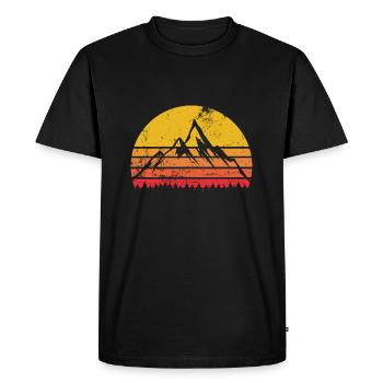 Mountains retro vintage mountain - Men's Premium Organic T-Shirt - black - Front - Nico (187cm)