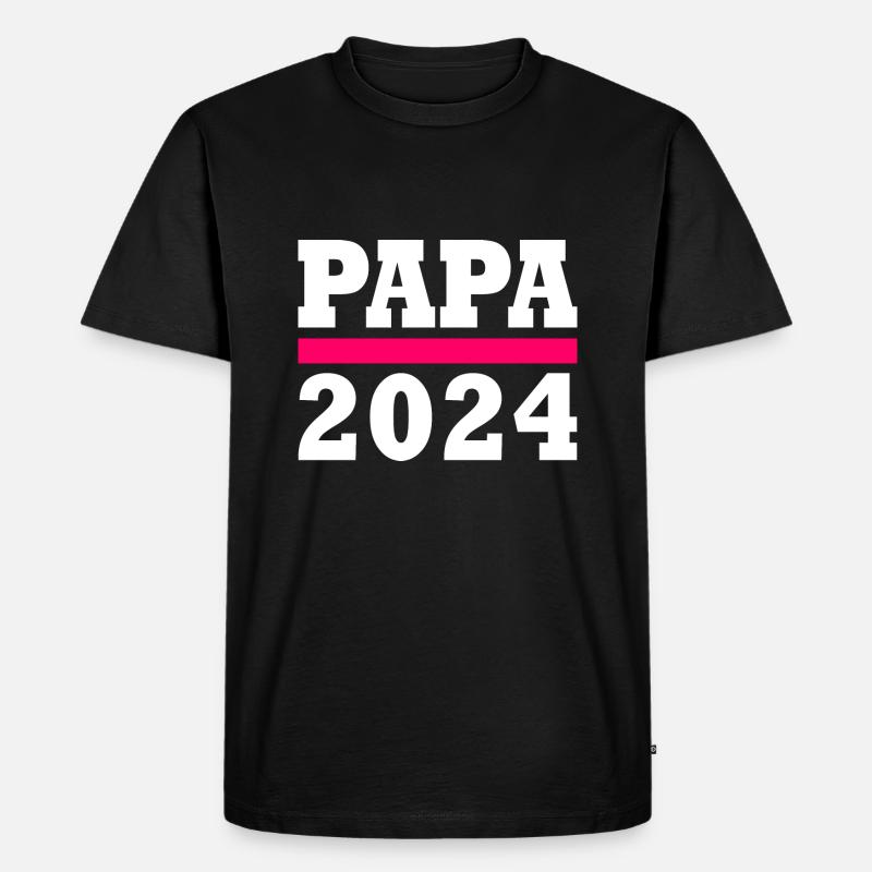 Papa 2024 - Männer Premium Bio T-Shirt - Schwarz