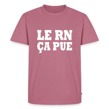 The RN stinks - Men's Premium Organic T-Shirt - mauve - Front - Nico (187cm)