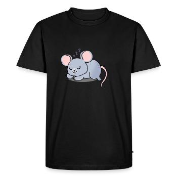 Mouse asleep - Men's Premium Organic T-Shirt - black - Front - Nico (187cm)