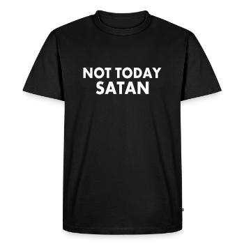 Not today satan - T-shirt Premium bio Homme - noir - Devant - Nico (187cm)