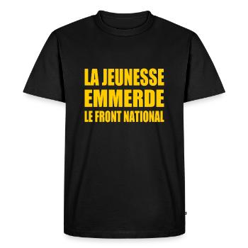 la jeunesse emmerde le front national - T-shirt Premium bio Homme - noir - Devant - Nico (187cm)