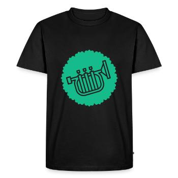 Trompette - Fête - Tente à bière - Festival folklorique - T-shirt Premium bio Homme - noir - Devant - Nico (187cm)
