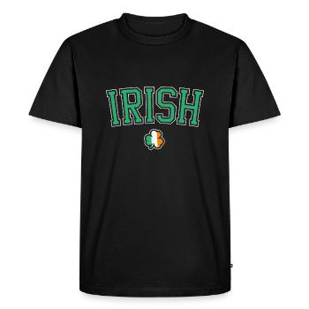 Fête de la Saint-Patrick Irlandais Kleeblatt Shamrock - T-shirt Premium bio Homme - noir - Devant - Nico (187cm)