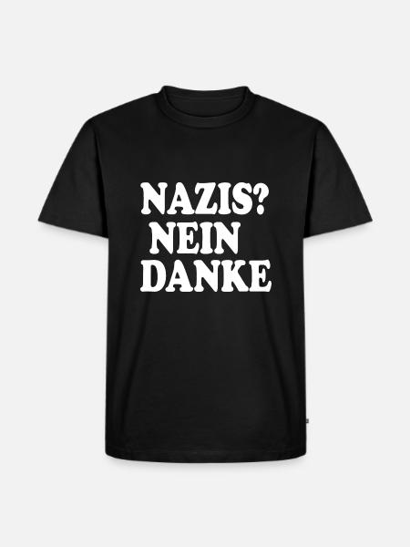 Nazis nein danke - Männer Premium Bio T-Shirt - Schwarz