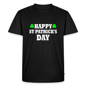 happy st patrick's day - T-shirt Premium bio Homme - noir - Devant - Nico (187cm)