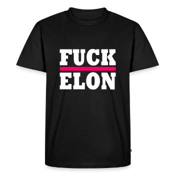 Fuck elon - T-shirt Premium bio Homme - noir - Devant - Nico (187cm)