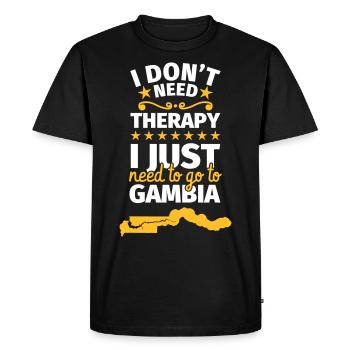 Gambia Geschenke Gambier - Männer Premium Bio T-Shirt - Schwarz - Vorne - Nico (187cm)