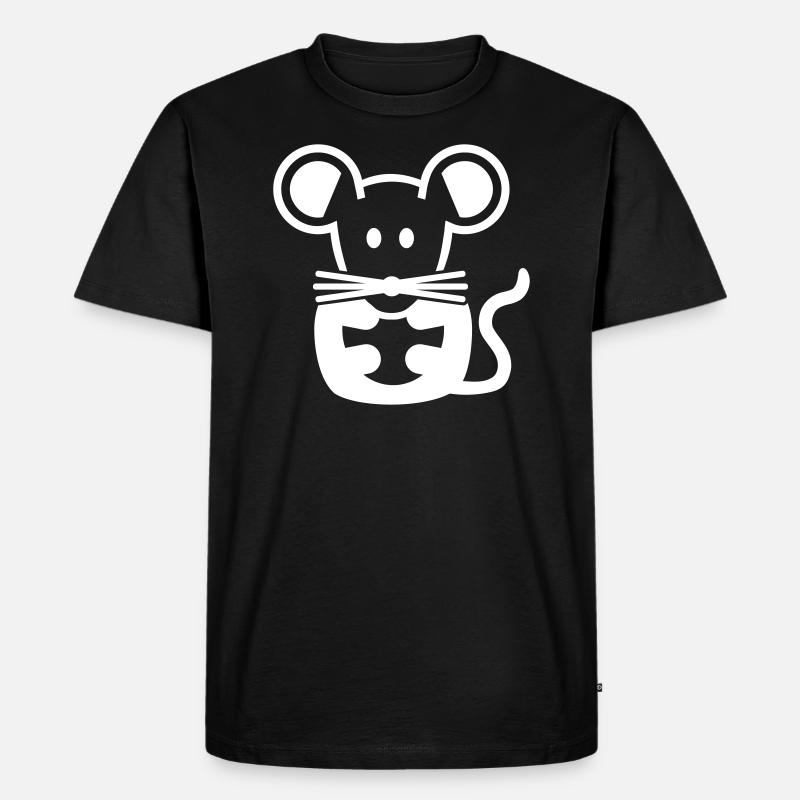 Maus - Männer Premium Bio T-Shirt - Schwarz