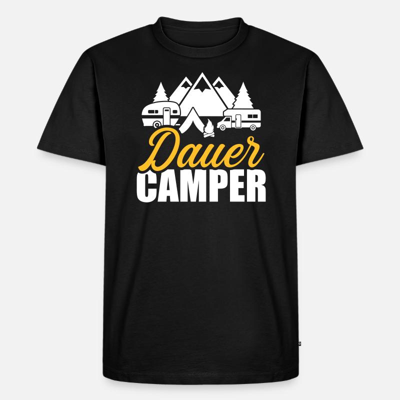 Camping - Männer Premium Bio T-Shirt - Schwarz