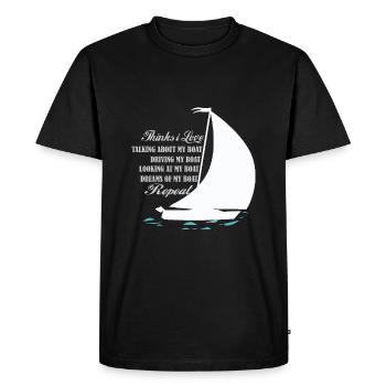 Boat Boat License Captain Sailboat Gift - Men's Premium Organic T-Shirt - black - Front - Nico (187cm)